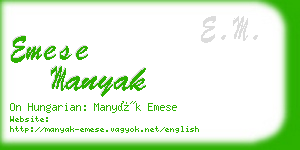 emese manyak business card